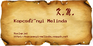 Kopcsányi Melinda névjegykártya